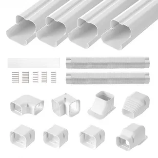 VEVOR Mini-Split-Line-Set-Abdeckung 76,2 mm B 5350 mm L, dekorative PVC-Rohrleitungsabdeckung für Klimaanlage mit 4 geraden Kanälen und vollständigen Komponenten, überstreichbar für Wärmepumpen, weiß VEVOR Mini-Split-Line-Set-Abdeckung 76,2 mm B 5350 mm L, dekorative PVC-Rohrleitungsabdeckung für Klimaanlage mit 4 geraden Kanälen und vollständigen Komponenten, überstreichbar für Wärmepumpen, weiß