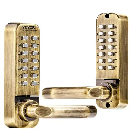 VEVOR mechanisches schlüsselloses Türschloss mit doppelseitiger Tastatur (14 Tasten), schlüsselloses Türschloss mit Griff, Codeschloss für Haus Büro Außenzaun Hof (35-65 mm dicke Tür) – Bild 8