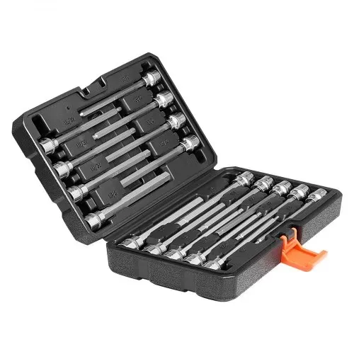 VEVOR Extra langer Inbus-Steckschlüsselsatz 18-tlg. mit 3/8 Zoll-Antrieb, S2-Legierungsstahl & Cr-V-Stahl, Standard SAE & metrisch 1/8 Zoll-3/8 Zoll, 3-12 mm, mit verbessertem Aufbewahrungskoffer – Bild 9