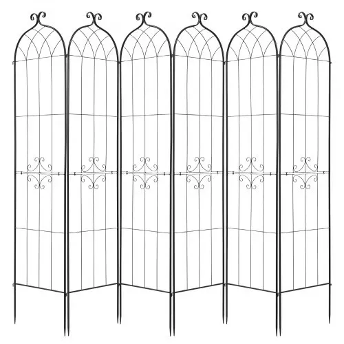 VEVOR Rankgitter, 220x52,5 cm 6er-Pack, Metall Rankhilfe mit Pulverbeschichteter Oberfläche & Verriegelungsmechanismus, Kletterhilfe, Garten Spalier, Pflanzengitter für Blumen, Gemüse & Rosen – Bild 10