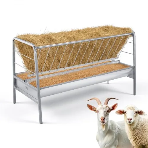 VEVOR Heuraufe, 2-in-1-Getreide- & Heufuttertrog, 352 L Fassungsvermögen, 147 cm Weidefütterung für Ziegen mit Futtertrog, Heufutterautomat aus Stahl für Schafställe, Bauernhöfe & Pferdeboxen VEVOR Heuraufe, 2-in-1-Getreide- & Heufuttertrog, 352 L Fassungsvermögen, 147 cm Weidefütterung für Ziegen mit Futtertrog, Heufutterautomat aus Stahl für Schafställe, Bauernhöfe & Pferdeboxen