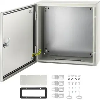 VEVOR Schaltschrank NEMA-Industriegehäuse, 40 x 40 x 15 cm NEMA 4X-Stahl-Verteilerschrank, IP66 wasser- und staubdicht, elektrischer Anschlusskasten für den Außen-/Innenbereich, mit Montageplatte VEVOR Schaltschrank NEMA-Industriegehäuse, 40 x 40 x 15 cm NEMA 4X-Stahl-Verteilerschrank, IP66 wasser- und staubdicht, elektrischer Anschlusskasten für den Außen-/Innenbereich, mit Montageplatte