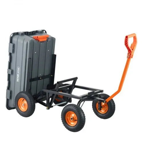 VEVOR Transportwagen, Gartenkarre mit leicht zu montierendem Stahlrahmen, Gartenwagen mit umwandelbarem 2-in-1-Griff, Mehrzweck-Schubkarre mit 680 Tragfähigekit, ca. 33 cm Reifen – Bild 10