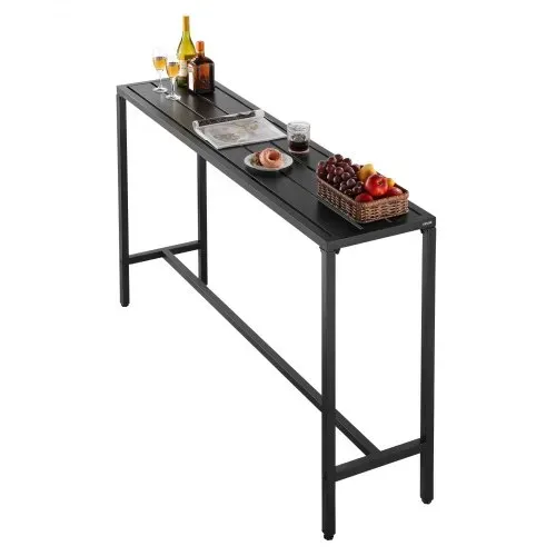 VEVOR Bartisch, 1600 x 375 x 980 mm, Bistrotisch, Stehtisch mit Metallgestell, rechteckige Esstische, Küchentisch, Tresentisch, Partytisch, Gartenmöbel für Balkon, Garten, Poolrand – Bild 9