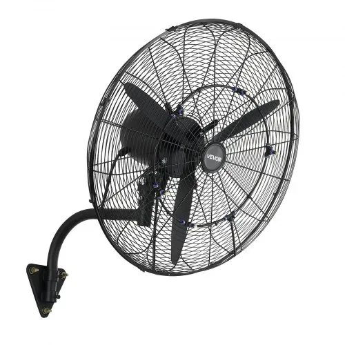VEVOR 110W Industrieller Wandventilator 67cm, 7m/s Oszillierender Wandlüfter mit 3 Stufen Nebel & Verstellbarem Neigungswinkel, Gewerblicher Industrieventilator für Werkstatt Garage Lager Gym, Schwarz – Bild 8