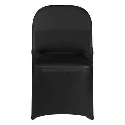 VEVOR Stuhlhussen Stuhlbezug Stretch 150 Stk. waschbarer & abnehmbarer Stuhlüberzug aus Polyester-Spandex für Hochzeitsfeiern Esszimmerbankette, passend für Klappstühle (45 x 46 x 77 cm) Schwarz – Bild 9