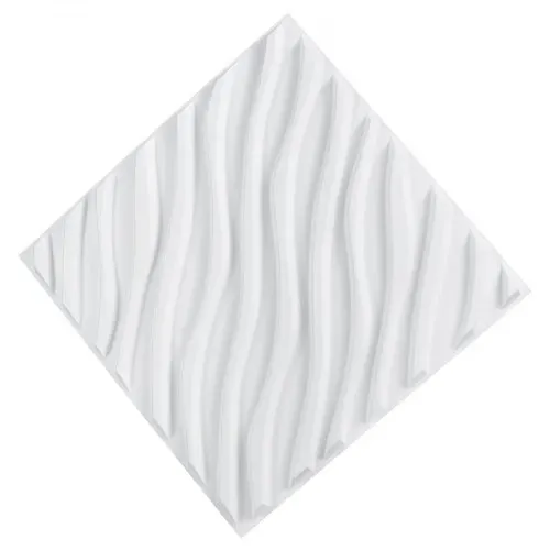 VEVOR 3D-Wandpaneele, 12er-Set, 50x50 cm PVC-Moderne minimalistische Wandverkleidung, 2,97m² Deckkraft, Inneneinrichtung für Schlafzimmer, Wohn- und Spielzimmer, Mattweiß – Bild 8