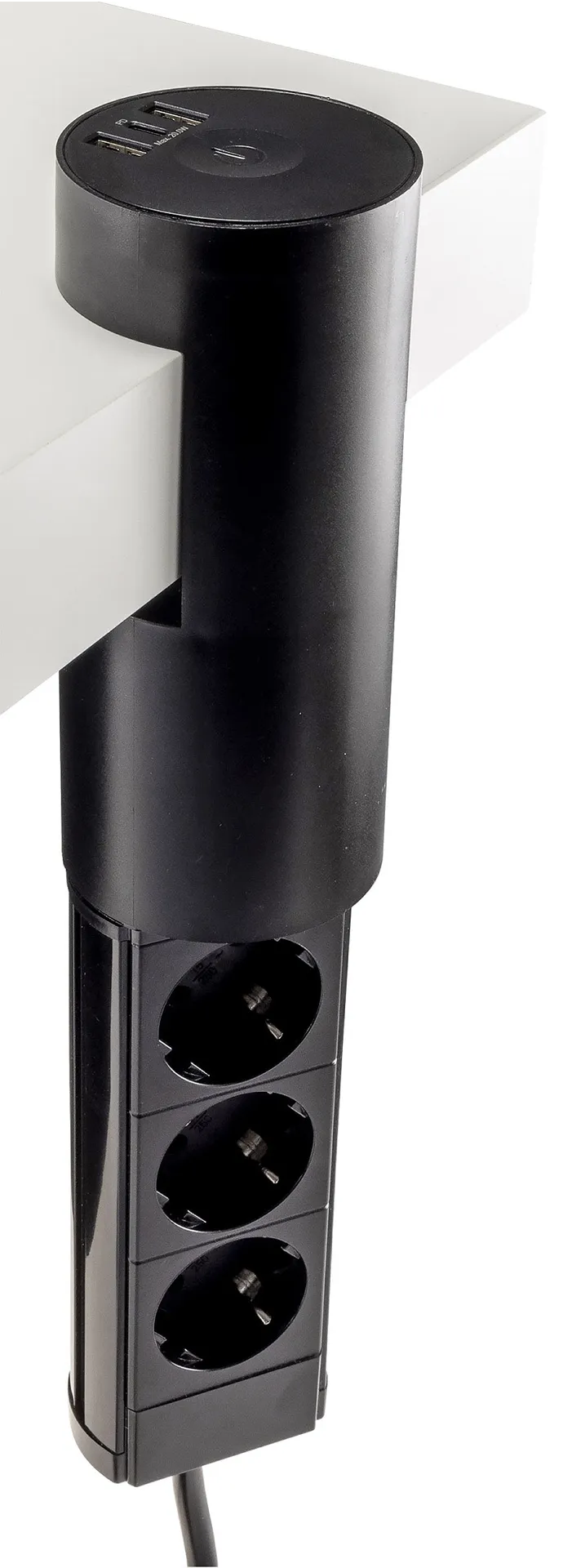 3-fach Tischsteckdose „CT-KS 3“ USB-A + C, 20W PD, 3m Kabel, Schwarz 3-fach Tischsteckdose „CT-KS 3“ USB-A + C, 20W PD, 3m Kabel, Schwarz