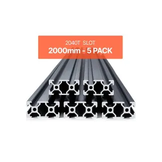 VEVOR 5er Set 2000 mm T-Nut 2040 Aluminium-Strangpressprofil, eloxierte Linearschiene nach europäischem Standard, Nutenprofil für 3D-Drucker, CNC-Maschine DIY, Lasergravur, Schwarz VEVOR 5er Set 2000 mm T-Nut 2040 Aluminium-Strangpressprofil, eloxierte Linearschiene nach europäischem Standard, Nutenprofil für 3D-Drucker, CNC-Maschine DIY, Lasergravur, Schwarz