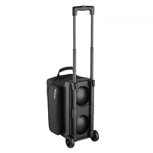 VEVOR Bowlingballtasche für 2 Bälle mit Doppelrollen & separatem Fach für Schuhe (bis US-Größe 16) & übergroßer Zubehörtasche, einziehbarer Griff lässt sich auf 105 cm ausziehen Schwarz – Bild 9