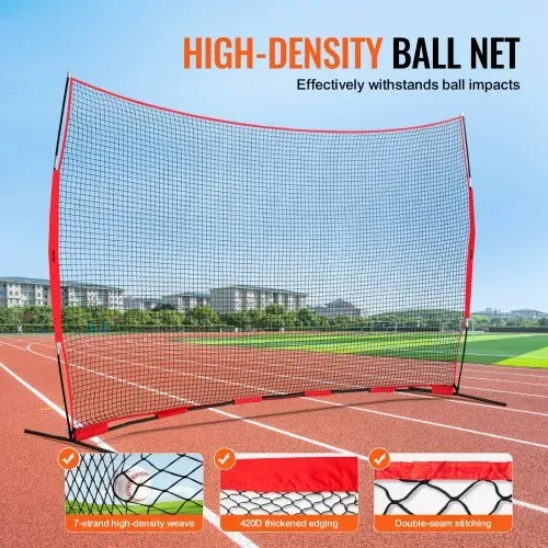 VEVOR Barrikaden-Backstop-Netz, Ballsport-Absperrnetz, 507 x 140 x 312 cm Tragbare Übungsausrüstung mit Tragetasche, Schutzschirm für Baseball, Softball, Fußball Training für den Garten – Bild 2