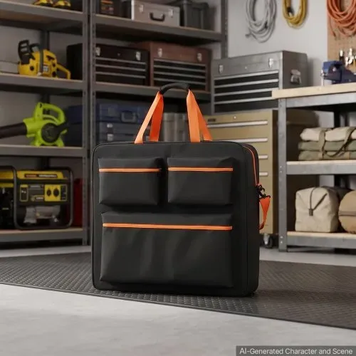 VEVOR Aufbewahrungstasche für 2x 200W Faltbare Solarpanele Schwarz & Orange, Tragbare Solarmodul Tasche für Outdoor Camping Ausflug & Wohnmobile, aus Polyesterfaser, Wasserdicht, mit Schultergurten – Bild 7