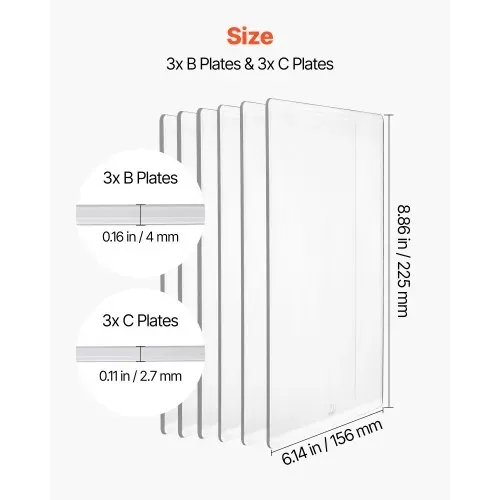 VEVOR Stanzplatten, 6er-Pack 225x156 mm, Cutting Pads, Polycarbonat-Schneideplatten, Kompatibel mit VEVOR Stanz- & Prägemaschine KM-1860, für Scrapbooking & Kartenherstellung, Transparent – Bild 2