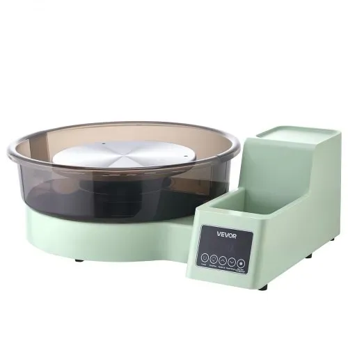 VEVOR Töpferscheibe Elektrisch 450 W, Töpferdrehmaschine 28 / 36 cm Drehteller, Töpfermaschine mit Fußpedal & 30–300 U/min Einstellbarer Drehzahl & Werkzeugbox, Ideal für Anfänger DIY-Tonkunst, Grün – Bild 9