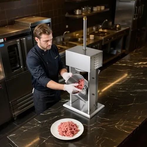 VEVOR elektrischer Wurstfüller 10 L Wurstfüllmaschine Fleischfüller mit stufenloser Geschwindigkeitsregelung & Pedal, Hochleistungsfüller aus Edelstahl mit 4 Wurstfüllrohren, Fleischfüllen – Bild 7