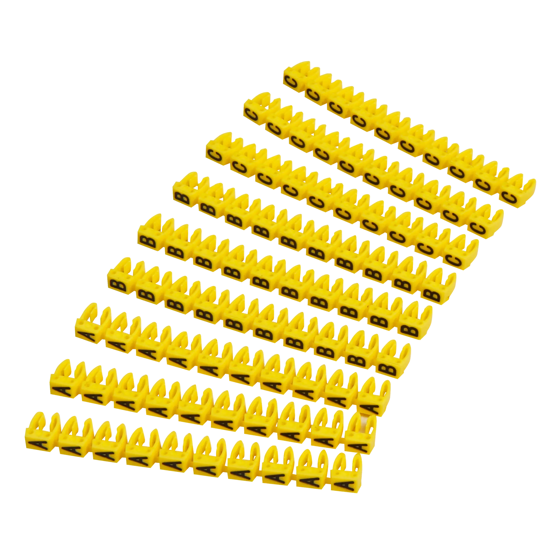 Kabelmarker-Clips McPower, bedruckt mit Buchstaben, Kabeldurchmesser bis 4mm Kabelmarker-Clips McPower, bedruckt mit Buchstaben, Kabeldurchmesser bis 4mm