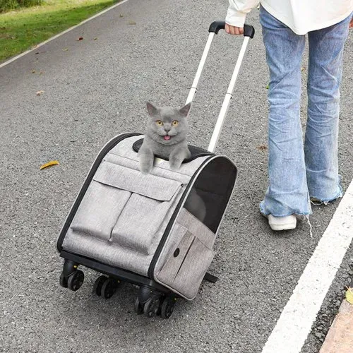 VEVOR Hundetrolley Faltbarer Hunderucksack Max.8,1kg Tragfähigkeit Transporttasche aus 600D Oxford-Stoff Hundewagen mit 5 Aufbewahrungstaschen Haustier Trolley Ideal für Autoreisen oder Ausflüge – Bild 7