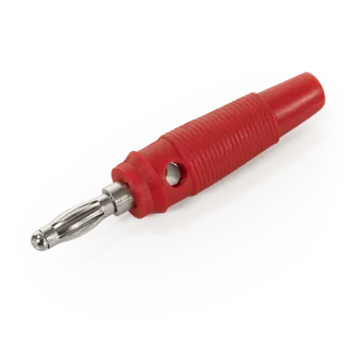 Bananen-Stecker McPower, 4 mm, Querloch, Druckfeder, rot Bananen-Stecker McPower, 4 mm, Querloch, Druckfeder, rot