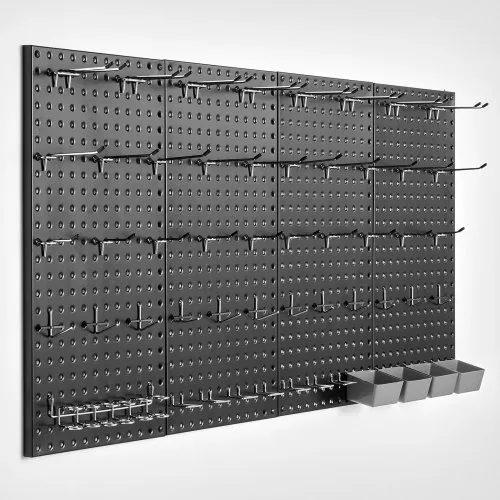 VEVOR Werkzeugwand, 61 x 30 cm, 4er-Set, robuster Stecktafel-Wand-Organizer mit Zubehör, für Wohnzimmer, Garage, Werkzeugaufbewahrung, Büroorganisation, Bastelraum, Küche, Zuhause, schwarz VEVOR Werkzeugwand, 61 x 30 cm, 4er-Set, robuster Stecktafel-Wand-Organizer mit Zubehör, für Wohnzimmer, Garage, Werkzeugaufbewahrung, Büroorganisation, Bastelraum, Küche, Zuhause, schwarz