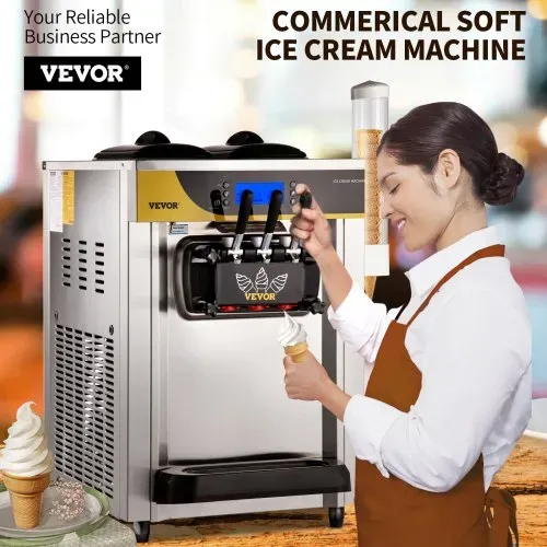 VEVOR Kommerzielle Softeismaschine 22-30 L/h Profi-Eismaschine mit LCD-Display, 3 Geschmacksrichtungen, Desktop-Design für Gastronomie & Gewerbe VEVOR Kommerzielle Softeismaschine 22-30 L/h Profi-Eismaschine mit LCD-Display, 3 Geschmacksrichtungen, Desktop-Design für Gastronomie & Gewerbe