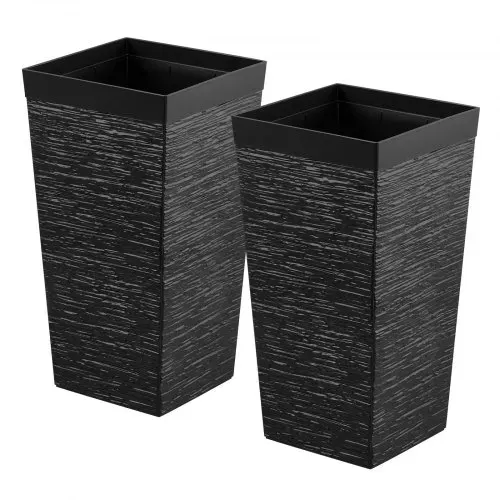 VEVOR Pflanztopf 300x300x580 mm 2er-Set, Blumentopf, Blumenkübel, PP-Pflanzgefäß, Planzkübel, Pflanzkasten mit Innentopf & Abflusslöchern, Geeignet für Zimmer- & Gartenpflanzen, Schwarz – Bild 9