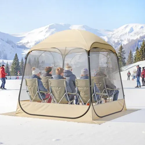 VEVOR Transparentes Zelt, 183x183x195 cm, Pop-up-Zelt für 5–6 Personen, Sportzelt mit Bodenmatte & oberer Abdeckung, Outdoor-Bubble-Zelt, Campingunterstand für Veranstaltungen, Angeln, Jubeln – Bild 7