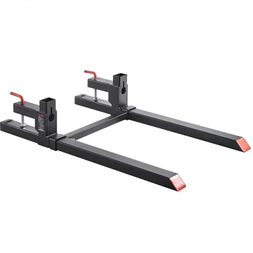 VEVOR Palettengabeln 907 kg, Gabelträger zum Anklemmen, 1090 mm Gesamtlänge, Gabelzinken mit verstellbarer Stabilisatorstange für Traktoranbaugeräte, Ladeschaufel und Kompaktlader, Schwarz – Bild 8