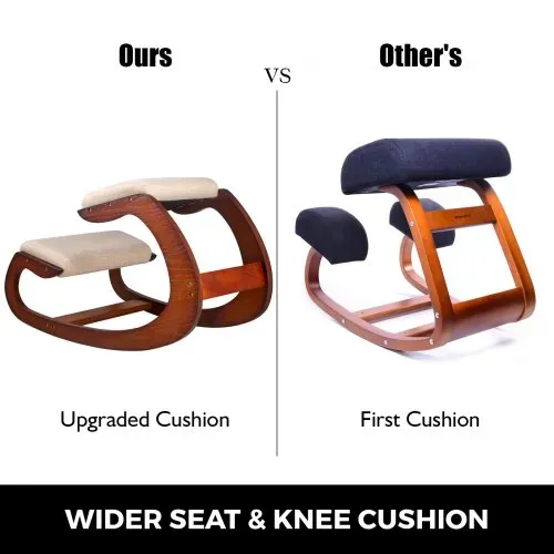 VEVOR Ergonomischer Hocker Verstellbarer Hocker Ergonomische Kissen Komfortabler Home Schreibtisch Formung und Stressabbau Ergonomischer Sessel Knie Hocker (Pekannüsse) – Bild 3