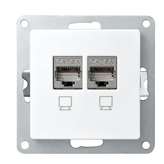 Netzwerk-Dose McPower “Flair“ CAT6A, UP, weiß, vollgeschirmt Netzwerk-Dose McPower “Flair“ CAT6A, UP, weiß, vollgeschirmt