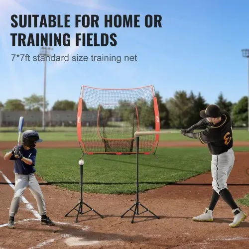 VEVOR 213,4 x 106 x 210 cm Baseball-Softball-Übungsnetz, Baseball Pitching Net, Schlagen, Fangen, Pitchen, Backstop-Trainingshilfen für Baseballausrüstung mit Bogenrahmen, Tragetasche & Schlagzone – Bild 4