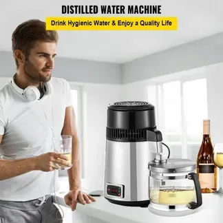 VEVOR Wasser Destilliergerät SC-3 Profi Wasserdestiller aus Edelstahl, 750 W Leistung und 4 L Fassungsvermögen Wasserdestilliergerät, für Labors, Krankenhäuser, Büros, Destillationseffizienz 1L / h VEVOR Wasser Destilliergerät SC-3 Profi Wasserdestiller aus Edelstahl, 750 W Leistung und 4 L Fassungsvermögen Wasserdestilliergerät, für Labors, Krankenhäuser, Büros, Destillationseffizienz 1L / h