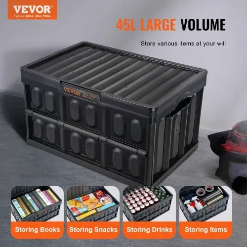 VEVOR 3er-Set 45L Profi Klappbox aus PP Transportbox mit Deckel Faltbarer Aufbewahrungsbox mit Handgriff Stapelbare Kisten Storage Box Faltboxen Stapelboxen für Aufbewahrung & Transport VEVOR 3er-Set 45L Profi Klappbox aus PP Transportbox mit Deckel Faltbarer Aufbewahrungsbox mit Handgriff Stapelbare Kisten Storage Box Faltboxen Stapelboxen für Aufbewahrung & Transport