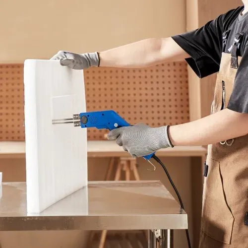 VEVOR Styroporschneider, 200 W Styrocutter, 50-500 °C einstellbarer Schaumstoffschneider mit 150 mm & 200 mm Schneidklingen für KT-Platten, Polyethylen, Schwamm, Gummi – Werkzeugkasten enthalten – Bild 7