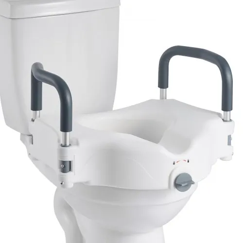 VEVOR Toilettensitzerhöhung Toilettenerhöhung mit gepolsterten Armlehnen & 136 kg Tragkraft & 127 mm Hubhöhe, erhöhter Toilettensitz für ältere Menschen Senioren Behinderte Schwangere VEVOR Toilettensitzerhöhung Toilettenerhöhung mit gepolsterten Armlehnen & 136 kg Tragkraft & 127 mm Hubhöhe, erhöhter Toilettensitz für ältere Menschen Senioren Behinderte Schwangere