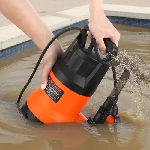 VEVOR 650W Tauchpumpe, 15000L/h, PP-GF20 Schmutzwasserpumpe für Abwasser, Schmutzwasser & sauberes Wasser mit automatischem Schwimmerschalter, 8m Förderhöhe, für Pools Teiche überflutete Bereiche – Bild 7