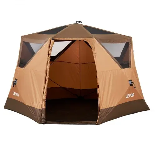 VEVOR Campingzelt 6 Personen, Pop-Up-Zelt mit Regenschutz & Netzfenstern, Schnellaufbau in 60 Sekunden, Tragbares Zelt mit Tragetasche für Familien-Camping & Wanderungen, 330x213x204 cm – Bild 9