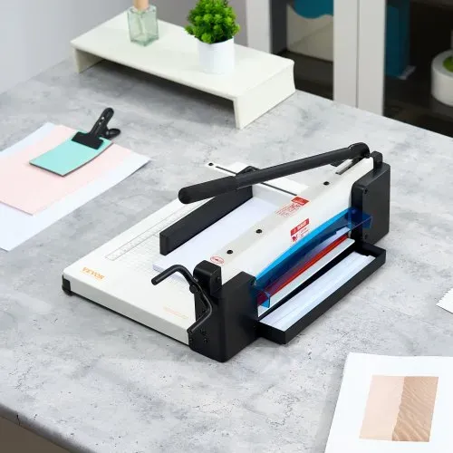 VEVOR Papierschneider manuelle Schneidemaschine (bis A4 Papier 304,8 mm, 400 Blatt), Papierschneidemaschine Hebelschneider, Guillotine-Schere für Papier höchste Präzision Büro Zuhause Schule weiß – Bild 7