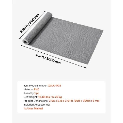 VEVOR Drainagematte PVC (90 cm x 300 cm), Rutschfeste PVC-Bodenmatte Spritzschutzmatte für Nassbereiche, Hohlmattenrolle, Antirutschmatte für Schwimmbäder, Terrassen, Badezimmer & Toiletten, Grau – Bild 6