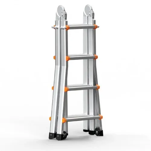 VEVOR Teleskopleiter mit A-Rahmen, 4 m Aluminium-Ausziehleiter, multifunktionale zusammenklappbare Wohnmobilleiter, Teleskopleiter für Hausaufgaben, Treppen, Innen- & Außendächer, 150 kg Tragkraft – Bild 10