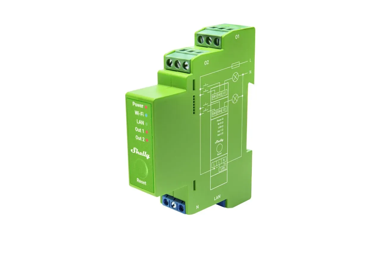 Shelly · Hutschiene · "Pro Dimmer 2PM" · LEDs & Glühbirnen · 2 Kanäle · Messfunktion · WLAN · LAN · BT – Bild 2