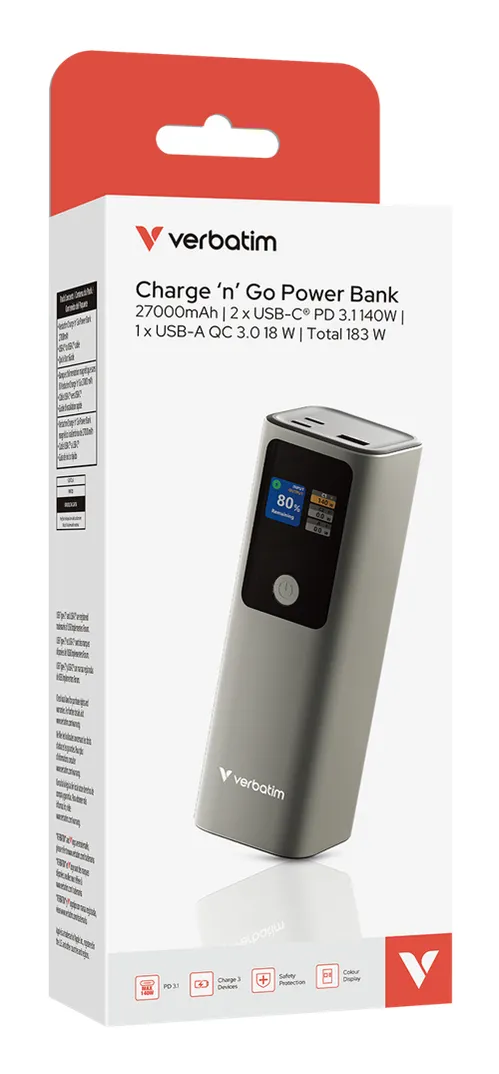 Verbatim 32269 Powerbank Lithium-Ion (Li-Ion) 27000 mAh Grau – Bild 5