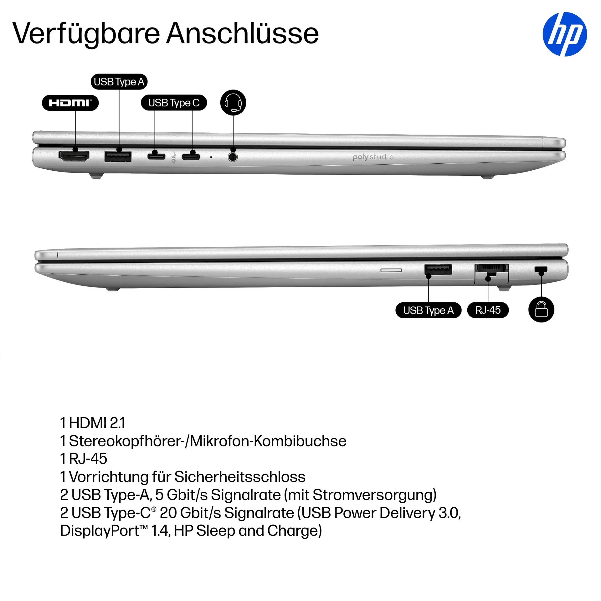 HP ProBook 4 G1iR Intel® Core™ i5 i5-1334U Laptop 40,6 cm (16") WUXGA 16 GB DDR5-SDRAM 512 GB SSD Wi-Fi 6E (802.11ax) Windows 11 Pro Silber – Bild 5