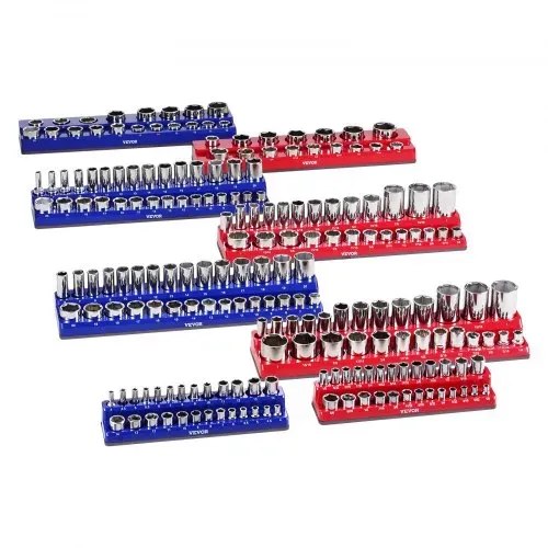 VEVOR Steckschlüssel-Organizer-Set, 8-teilig, 1/4 Zoll, 3/8 Zoll & 1/2 Zoll SAE-Steckschlüsselablagen, für bis zu 199 Standard- & tiefe Steckschlüssel (Steckschlüssel nicht im Lieferumfang enthalten) – Bild 10