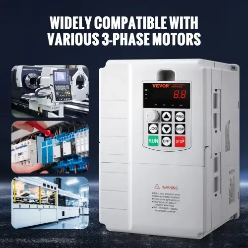 VEVOR Frequenzumrichter, Frequenzumwandler, Inverter, VFD, 7,5 kW, 34 A, 10 PS, 1-phasiger 220-V-Eingang auf 3-phasigen 220-V-Ausgang, zur Drehzahlregelung von dreiphasigen Motoren – Bild 5