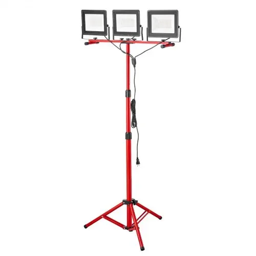 VEVOR Baustrahler LED mit Stativ, 21000 Lumen, 6000-6500K Arbeitsleuchte mit drei Köpfen, Einzelschalter, und 3,3 m Netzkabel, für Baustellenbau im Innen- und Außenbereich, IP65 wasserdicht – Bild 8