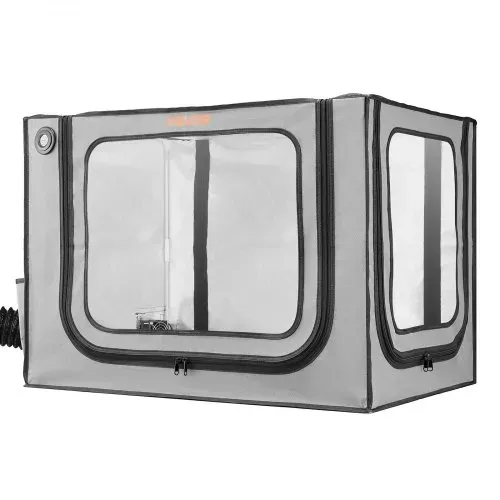 VEVOR 3D-Druckergehäuse Druckerzelt (80x58x58 cm), staubdichte & wasserfeste Schutzhülle mit konstanter Temperatur & LED-Beleuchtung & Belüftung, kompatibel mit Bambu Lab A1 Combo Grau – Bild 9