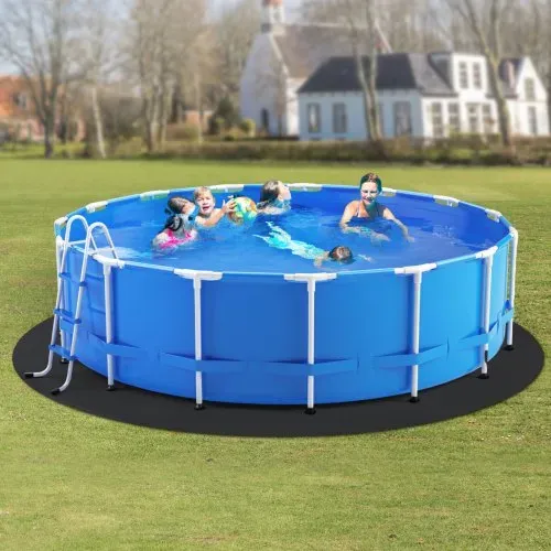 VEVOR Poolunterlage, 4,5 m, für oberirdische Schwimmbecken, extra dicke Bodenplane, verhindert Einstiche, Poolmatte aus Geotextilmaterial, verlängert die Lebensdauer der Folie – Bild 7