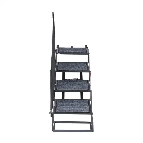 VEVOR Hundetreppe Auto Klappbar 4-Stufig, Extra Breite Hunderampe für Große Hunde mit Rutschfester Oberfläche, Einstiegshilfe für Auto, SUV, LKW, Hochbett, Sofa, Klapptreppe Tragkraft bis 180 kg – Bild 9