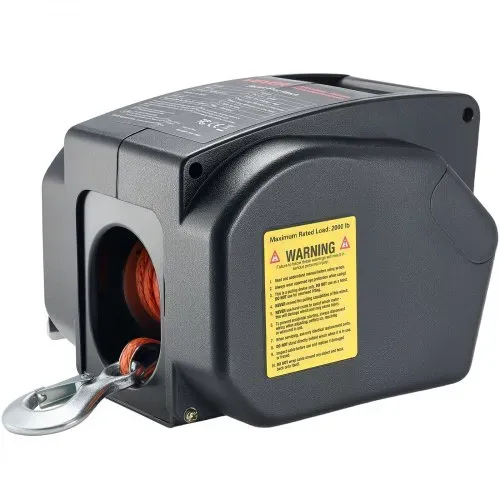 VEVOR Elektrische Seilwinde, 12 V DC 300 W, umkehrbare Bootwinde für Boote bis 900 kg, Power-In-, Power-Out- & Freilaufbetrieb für Boote mit kabelgebundener Fernbedienung & Handkurbel – Bild 9