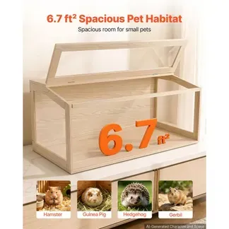 VEVOR Hamsterkäfig Nagerkäfig Nagarium Hamstergehege Holz 1220x510x510mm, 270°-Sichtfenster Nagersicher mit Deckel Belüftung für Goldhamster Zwerghamster Meerschweinchen Rennmäuse VEVOR Hamsterkäfig Nagerkäfig Nagarium Hamstergehege Holz 1220x510x510mm, 270°-Sichtfenster Nagersicher mit Deckel Belüftung für Goldhamster Zwerghamster Meerschweinchen Rennmäuse